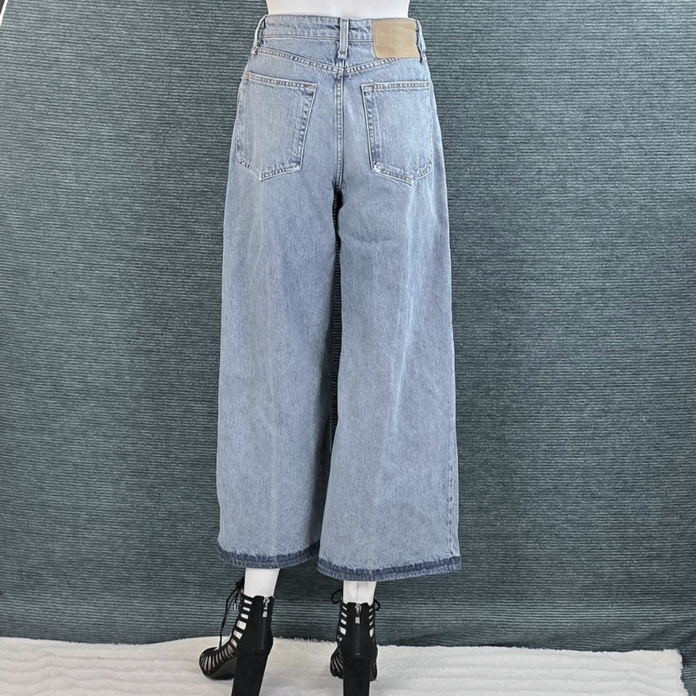Rag & Bone Ruth Super High Rise Ankle Wide Leg Contrast Hem Jeans 25 - Picture 4 of 14